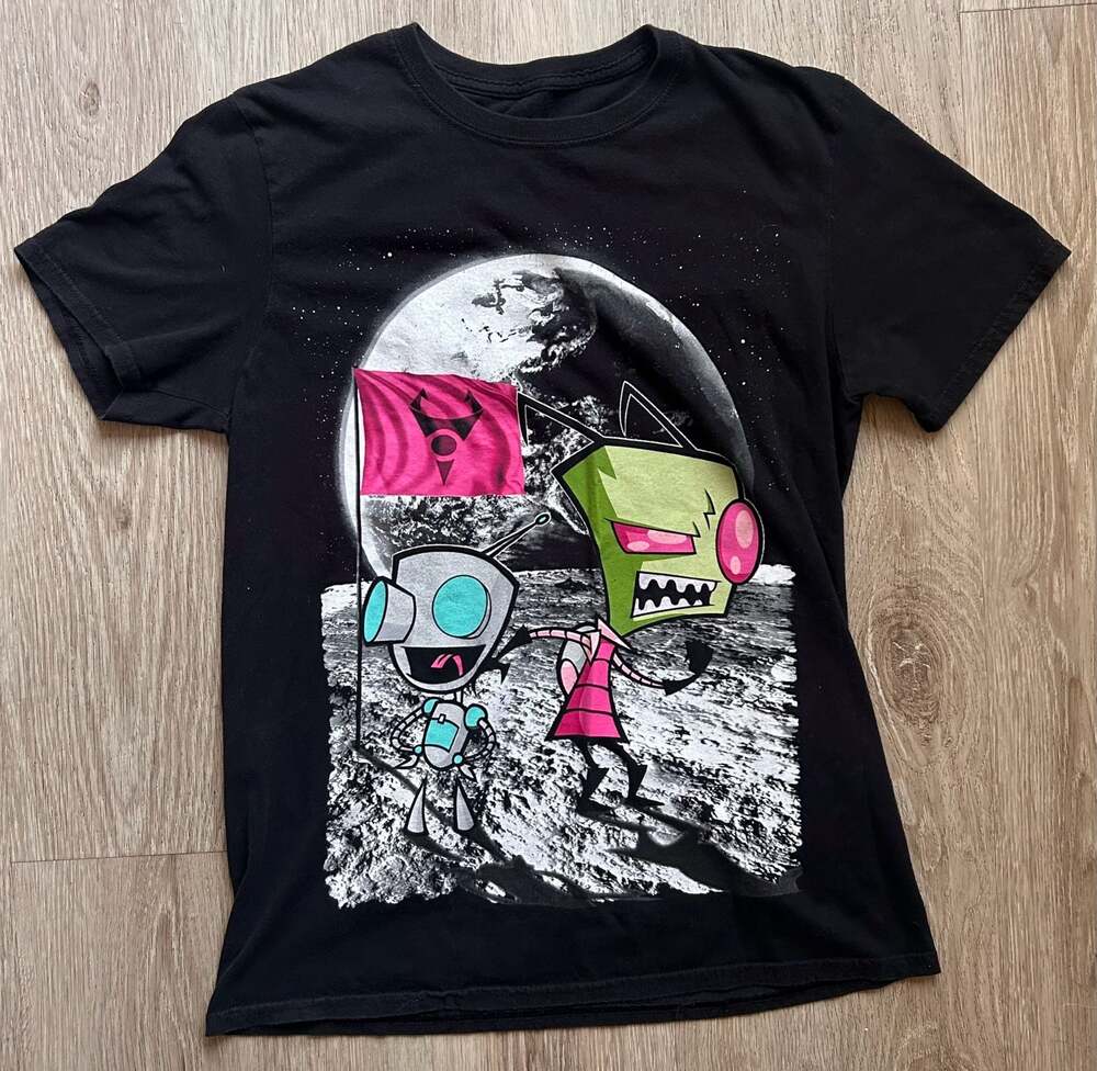 Invader Zim and GIR Moon Landing Graphic T-Shirt